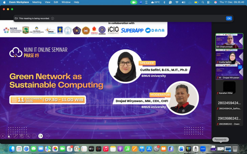 Menenun Masa Depan Hijau: Sinergi Teknologi dan Keberlanjutan di NUNI IT Seminar